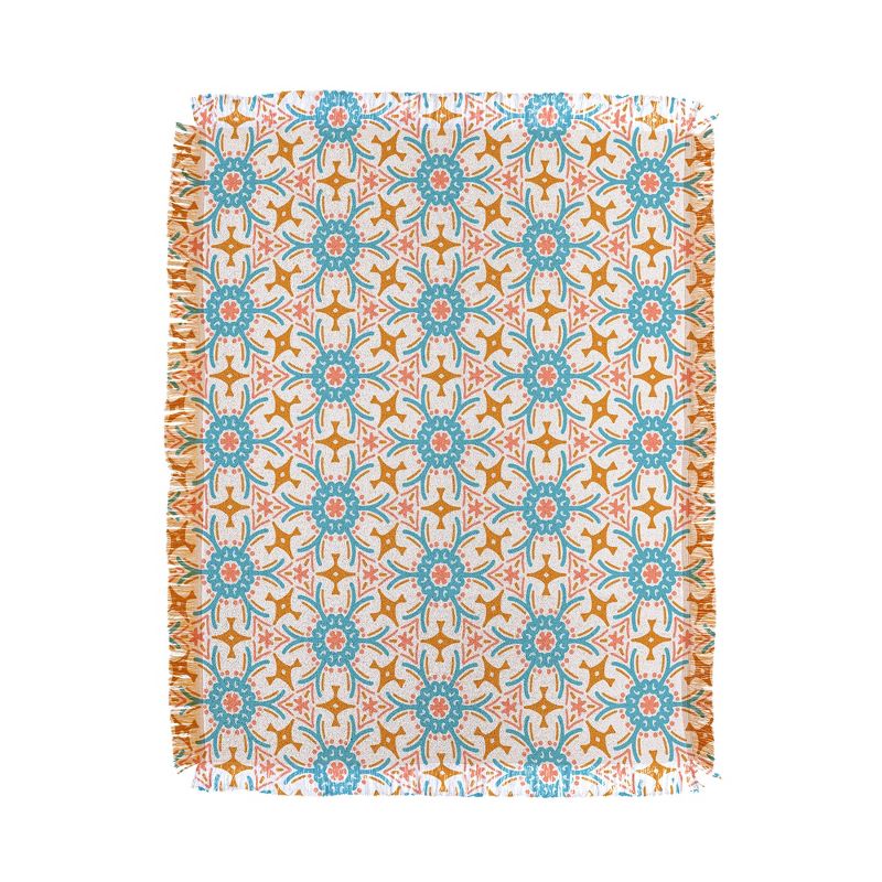 Marta Barragan Camarasa Boho mosaic desert colors N 56"x46" Woven Throw Blanket - Deny Designs, 1 of 5