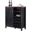 Kings Brand Furniture - Sideboard Buffet Wine Liquor Bar Cabinet for Kitchen, Living Room, Dining Room, Black - image 2 of 4