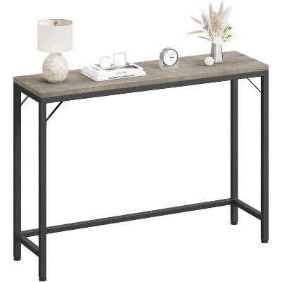 Grey Console Table, Narrow Sofa Table, 39.4" Behind Couch Table for Living Room,Industrial Hallway Table for Entryway