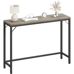Grey Console Table, Narrow Sofa Table, 39.4" Behind Couch Table for Living Room,Industrial Hallway Table for Entryway - 1 of 4
