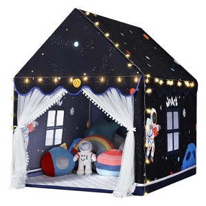Etokfoks Space Kids Tent Indoor Rocket Ship with Mat Star Lights 1 Piece for Toddlers Playroom Bedroom Spacious for 3 to 4 Children - 1 of 4