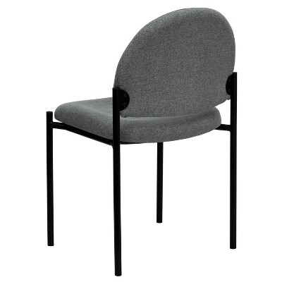 Gray Fabric and Black Metal Stackable Reception Chair