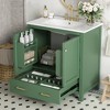 ALEXOUN Bathroom Vanity with Ceramic Sink,Wood Floor Standing Bathroom Vanity Cabinet with Double-Layered Storage Shelves & Divided Drawer - 2 of 4