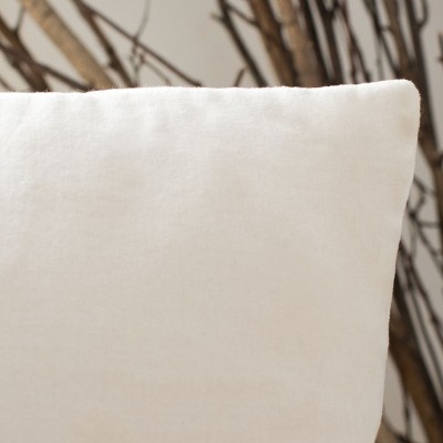 Beige Velvet Square Christmas Reindeer Pillow