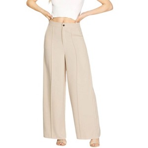 Women's Woven Wide Pants - SHE + SKY - 1 of 2