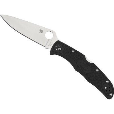 Spyderco Endura 4 Lightweight Flat Ground Folding Knife with 3.80" VG10 Satin Plain Blade |Superior Cutting Performance with 4-Way Pocket Clip
