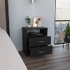 NicBex Wood 2 Drawer Nightstand,Sofa Side Coffee Table with Open Shelf for Bedroom,Living Room - 2 of 4