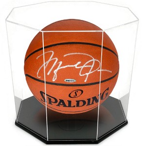 OnDisplay Deluxe Octagon UV-Protected Basketball/Soccer Ball Display Case - Black Base - 1 of 4