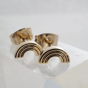 Mini Rainbow Stud Earrings in Gold, Rose Gold, Silver - Honeycat - 1 of 4