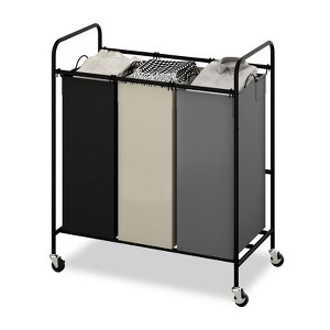 2/3-Bag Laundry Basket Hamper, Heavy Duty Laundry Sorter Cart with Lockable Wheels and 2/3x40L Removable Bags, Separated Laundry Room Organizer - 1 of 4