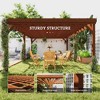 12' x 20' Outdoor Wooden Pergola, Grape Vine Gazebo with Concrete Anchors for Garden, Patio, Deck - 4 of 4