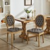 Okak French Style Dining Chairs Set of 2, Solid Wood Frame with Antique Painting & Velvet Upholstery, Nailhead Trim & Steel Spring Cushion - 2 of 4