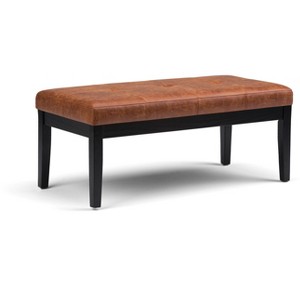 NicBex Modern Rectangular Tufted Pouf Ottoman, Contemporary Entryway Bench with Wood Framed Base and Legs for Bedroom, Living Room, Dark Brown - 1 of 4