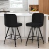 Bekrvio 26" Swivel Counter Height Bar Stools Set of 1/2/3/4, Faux Leather or Velvet Upholstered with V-Shaped Metal Base for Kitchen Island - 3 of 4