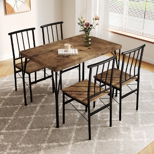 Dyonery Dining Table Set for 4, 5-Piece Rectangular Kitchen Table Chair Set for Small Space,Dinette,Apartment - 1 of 4