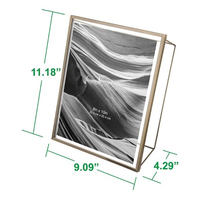 Antique Brass 8x10 Metal Floating Photo Frame