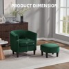 Aukfa Velvet Accent Chair with Ottoman, Modern Barrel Chair Armchair for Living Room, Bedroom - 2 of 4