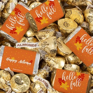 124 Pcs Fall Candy Party Favors Hershey's Miniatures and Almond Kisses Chocolate by Just Candy (1.52lb) - Hello Fall - 1 of 4