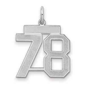 Black Bow Jewelry Sterling Silver, Jersey Collection, Medium Number 78 Pendant - 1 of 3
