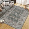 Washable Vintage Floral Area Rug - Non Slip Low Pile Boho Carpet for Living Room, Bedroom, Dining Room & Office - 3 of 4