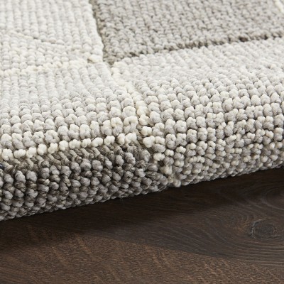 Gray Geometric Braided 4' x 6' Synthetic Rectangular Rug