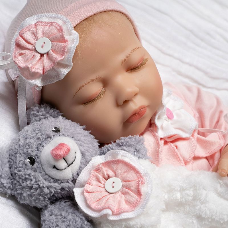 Paradise Galleries Reborn Baby Doll with Magnetic Pacifier, Buttons & Bows, 21 inch Sleeping Girl in Softtouch Vinyl & Weighted Body, 8-Piece Gift Set, 5 of 10