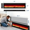 Wall-Mounted Electric Fireplace: Tempered Glass, 12 Flame Colors, Remote, 1500W Heater (5000BTU), 5 Brightness, Timer, Log & Crystal Effects - 4 of 4