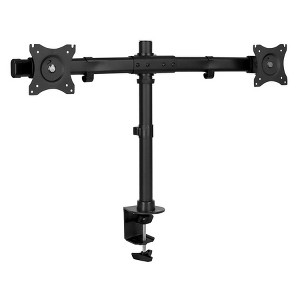 Mount-It! Low Profile Dual Monitor Mount | Double Monitor Desk Stand Arm | Fits 2 Computer Screens 17 - 27 Inch | C-Clamp and Grommet Bases - 1 of 4
