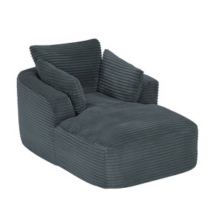 Single Full-compressed Sofa, Ultra Soft Coarse Grain Corduroy Recliner, Sleeper Couch with Seat Cushion with Spring Wrap, No Assembly - 1 of 4