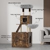 Litter Box Enclosure with Cat Tree Tower and Condo, Hidden Cat Washroom Furniture with Sisal Scratching Post & Soft Plush Perch - 4 of 4