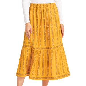 Collections Etc Southwest Print Elasticized Waist Tiered Skirt - 1 of 4