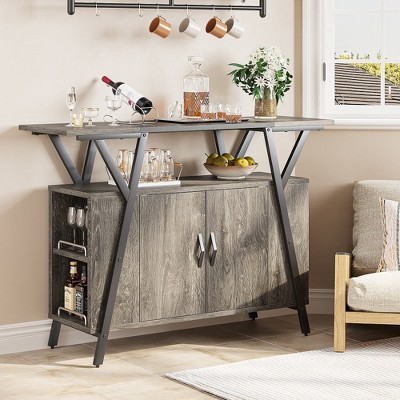 Bestier Small Kitchen Island Buffet Table with Storage Drawers