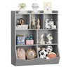 3-Tier Kids Bookshelf and Bookcase, Storage Cabinet for Storage Books and Toys, Multi Shelf with Cubby Cabinet for Kindergarten, Kid's Bedroom - 4 of 4