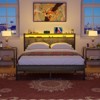 Aheaplus Platform Bed Frame with Charged Station and LED Lights - 3 of 4