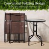 Best Choice Products 3-Piece Patio Bistro Dining Furniture Set w/ Round Textured Glass Tabletop, Folding Chairs - 4 of 4