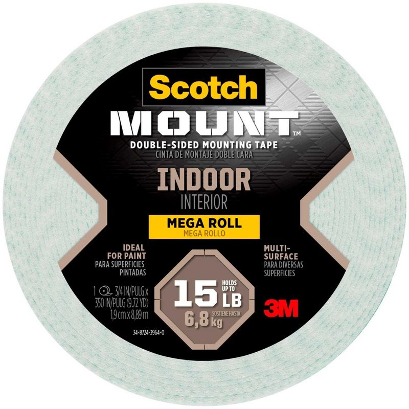 Scotch Permanent Mounting Tape, Holds 15 lb, 0.75 x 350 Inches, 1 of 6