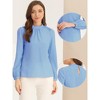 Allegra K Women's Work Office Mock Neck Long Sleeve Chiffon Shirt - 2 of 4