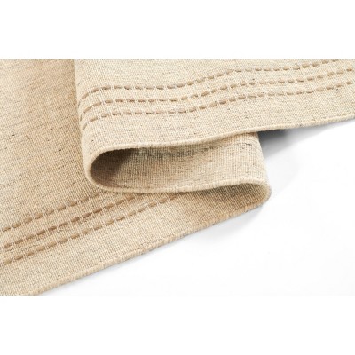 Natural Wool and Synthetic Striped Runner Rug