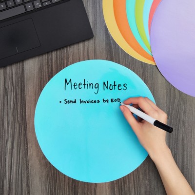 11-inch Multicolor Vinyl Dry Erase Circles for Classroom Tables