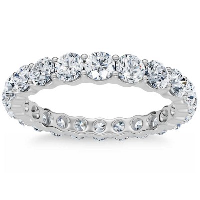 Pompeii3 2 Ct Lab Created Diamond Eternity Ring Womens Wedding Band 14k White Gold