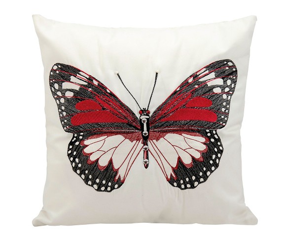 Red Butterfly Indoor/Outdoor Throw Pillow (18"x18") - Nourison