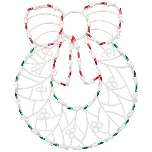 Northlight Lighted Wreath Window Silhouette Christmas Decoration - 16" - 1 of 4