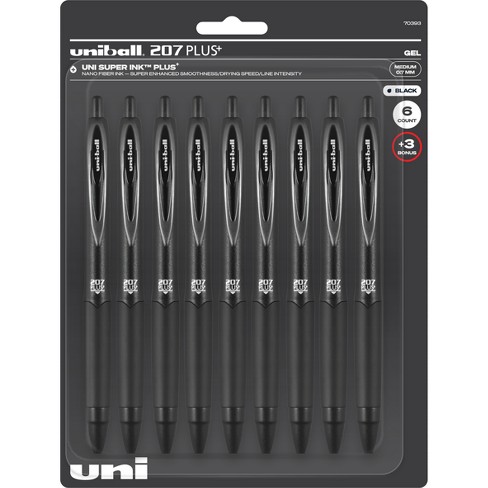 Uni-ball Uniball 207 Needle Retractable Gel Pens Medium Point 0.7mm Black  Ink Dozen (1736097) : Target