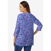 Woman Within Plus Size Perfect Printed Three-Quarter Sleeve V-Neck Tee - 3 of 4