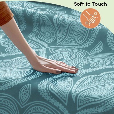 Full Size Blue Paisley Microfiber Deep Pocket Sheet Set