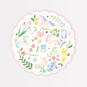 Meri Meri Meadow Unicorns Side Plates (Pack of 8) - 1 of 2