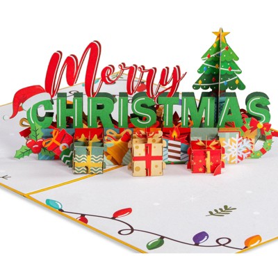Paper Love Pop Up Christmas Card, For Christmas or Holidays