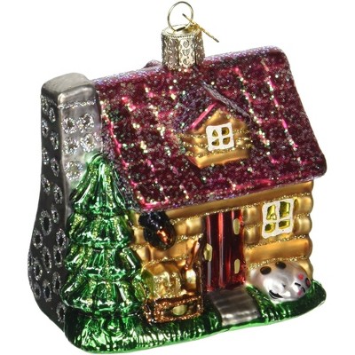 Old World Christmas Blown Glass Ornament for Christmas Tree, Lake Cabin