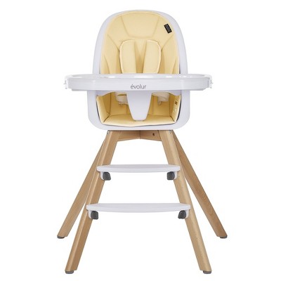 Image of Evolur Zoodle 2 in 1 Baby High Chair, Easy to Clean, Removable Tray, Compact and Portable Convertible High Chair for Babies and Toddlers, Yellow
