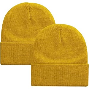 MSDC 1&2 Pack Beanie for Men Women Slouchy Beanie Hats Winter Knit Caps Soft Ski Hat Unisex - 1 of 4